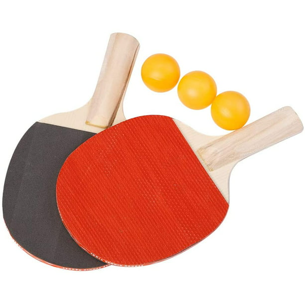 Professional Table Tennis Ping Pong Racket Set 2 Paddle Bats 3 Balls Family Game